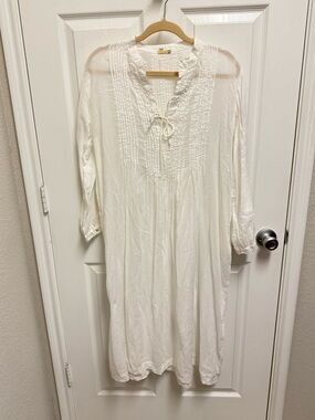 Matta White Cotton Midi Dress